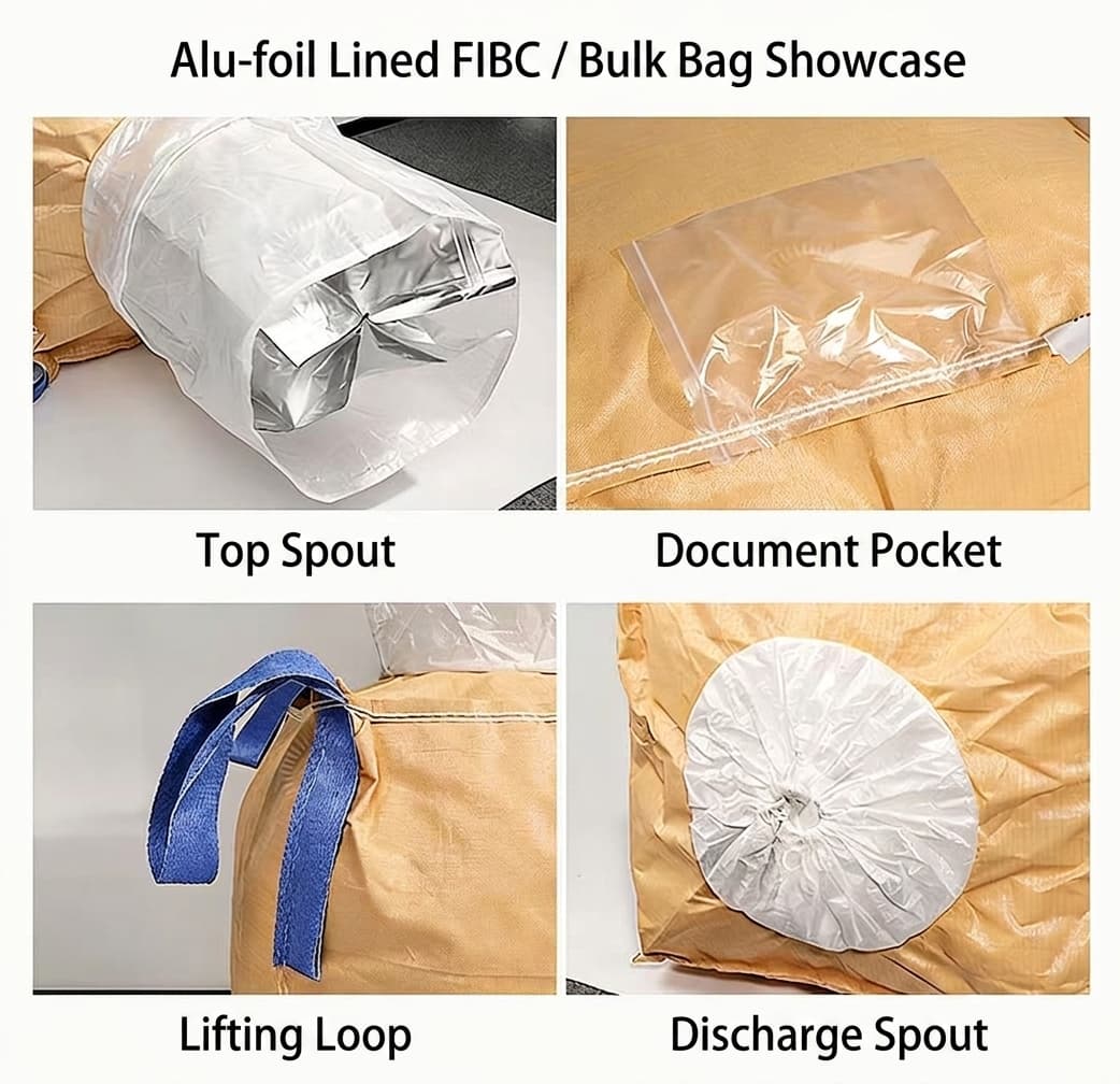 1-2 Ton Battery Powder FIBC Bags - Aluminum Foil Liner, Moisture Barrier & Light-Proof 1-2 Ton Battery Powder FIBC Bags - Aluminum Foil Liner, Moisture Barrier & Light-Proof