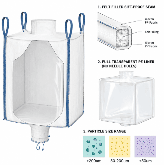 Engineering Zero-Leakage Seams: Sift-Proof Felt Piping vs. Plastic Liners for Micron-Sized Chemical Additives